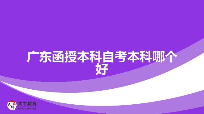 广东函授本科自考本科哪个好