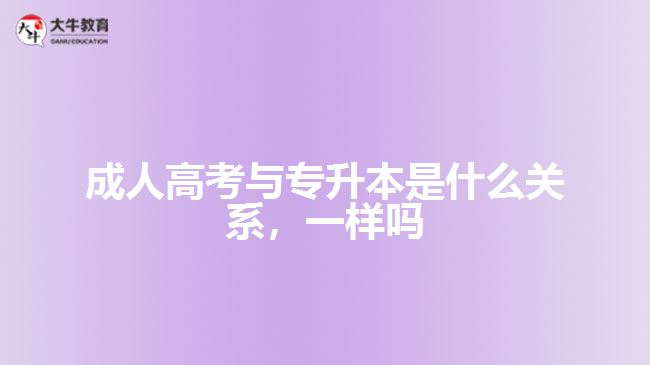 成人高考与专升本是什么关系一样吗