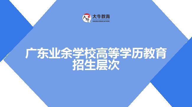 广东业余学校高等学历教育招生层次