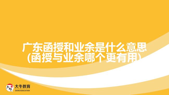 广东函授和业余是什么意思(函授与业余哪个更有用)