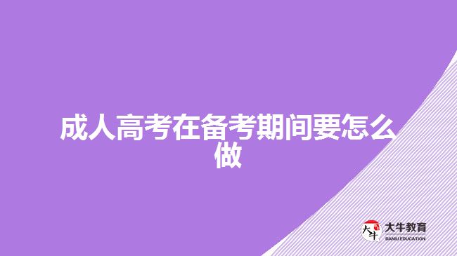 成人高考在备考期间要怎么做