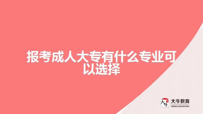 报考成人大专有什么专业可以选择