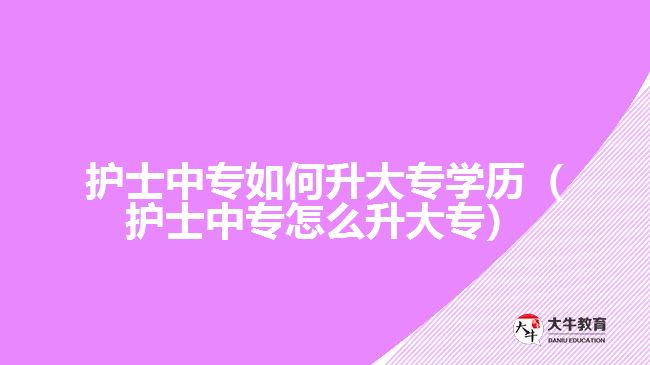 护士中专如何升大专学历