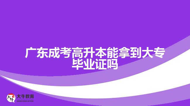 广东成考高升本能拿到大专毕业证吗
