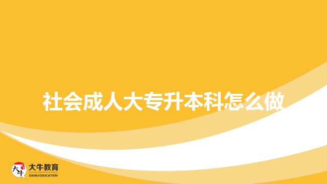 社会成人大专升本科怎么做