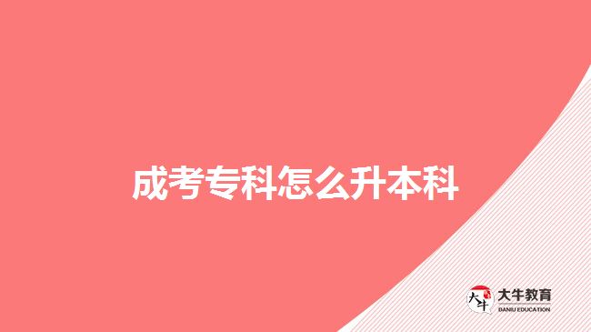 成考专科怎么升本科