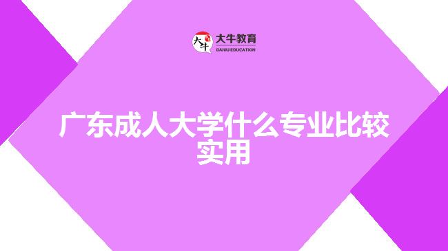广东成人大学什么专业比较实用