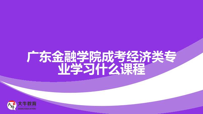广东金融学院成考经济类专业学习什么课程