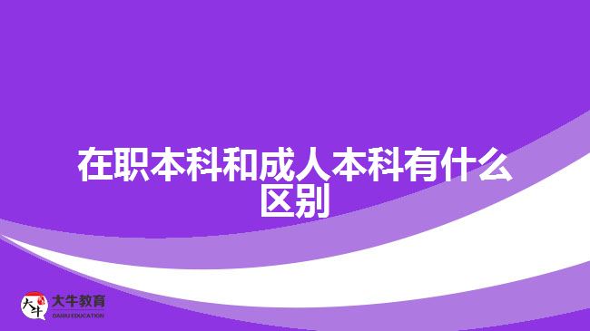 在职本科和成人本科有什么区别