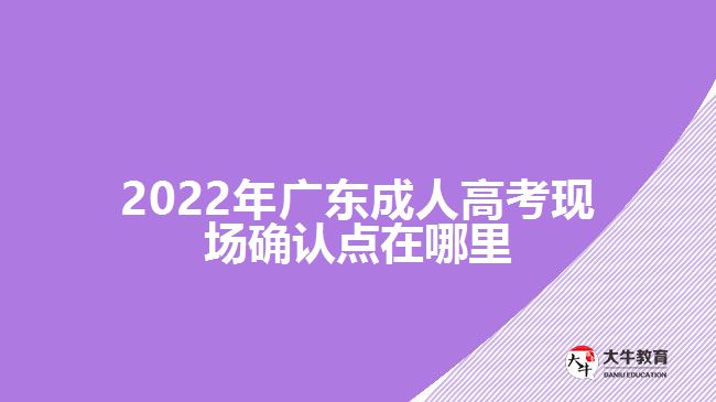 2022年广东成人高考现场确认点