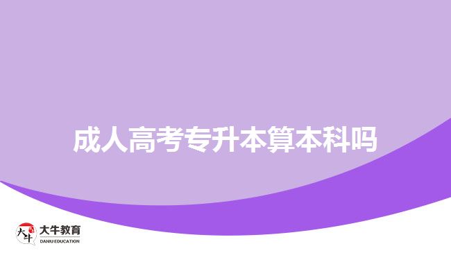 成人高考专升本算本科吗
