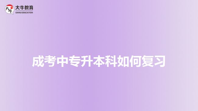 成考中专升本科如何复习