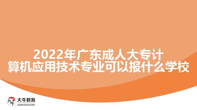 2022年广东成人大专计算机应用技术专业可以报什么学校