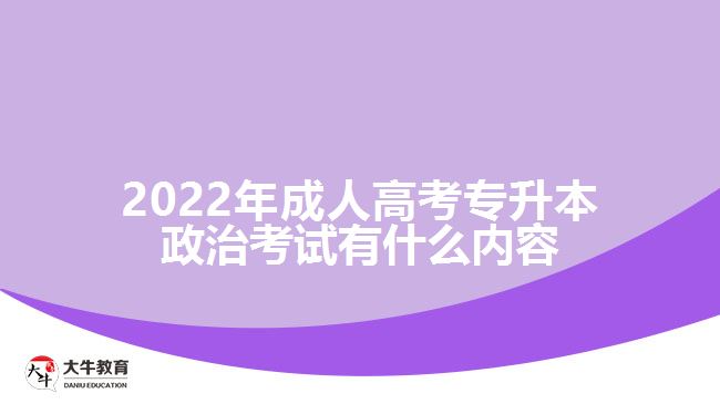 2022年成人高考专升本政治考试有什么内容