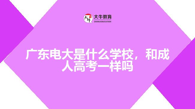 广东电大是什么学校和成人高考一样吗
