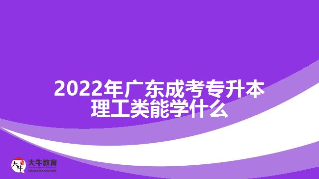 广东成考专升本理工类能学什么