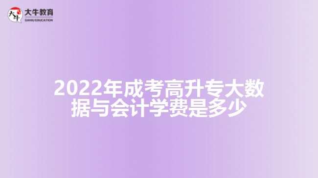 成考高升专大数据与会计学费是多少