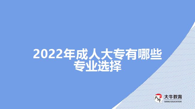 2022年成人大专有哪些专业选择