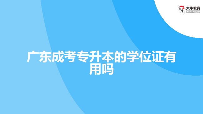 广东成考专升本的学位证有用吗