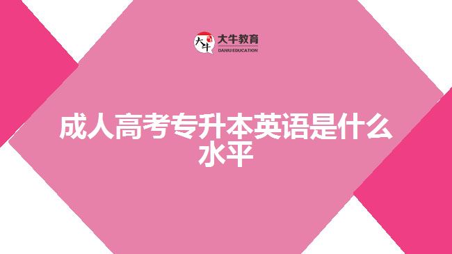 成人高考专升本英语是什么水平