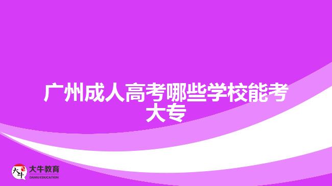 广州成人高考哪些学校能考大专