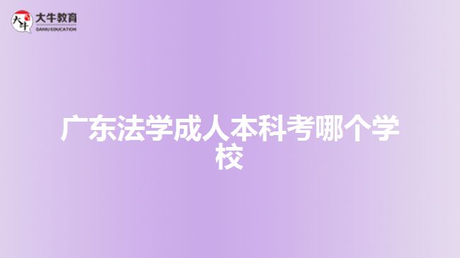 广东法学成人本科考哪个学校