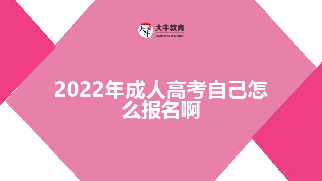 2022年成人高考自己怎么报名啊