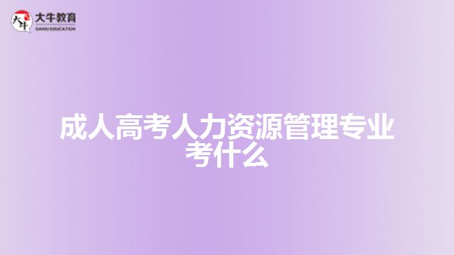 成人高考人力资源管理专业考什么