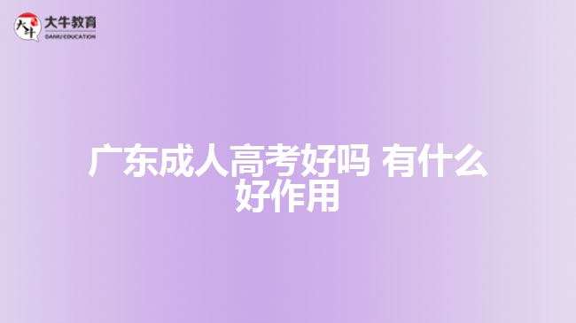广东成人高考好吗 有什么好作用
