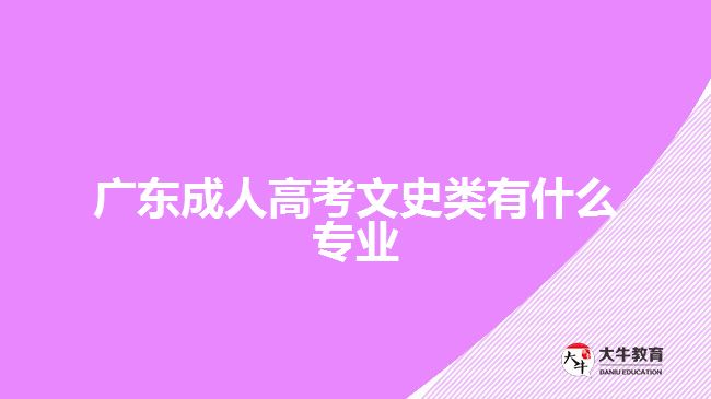 广东成人高考文史类有什么专业