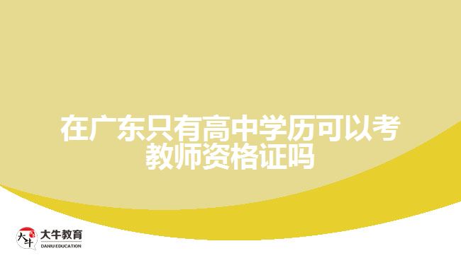 在广东只有高中学历可以考教师资格证吗