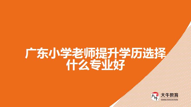 广东小学老师提升学历选择什么专业好
