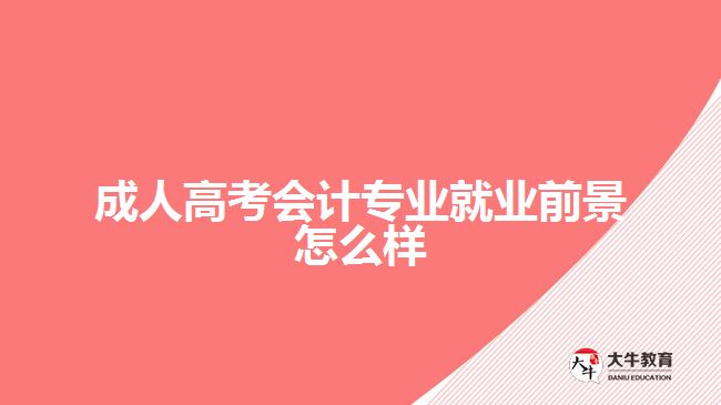 成人高考会计专业就业前景怎么样