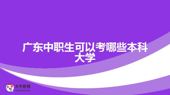 广东中职生可以考哪些本科大学