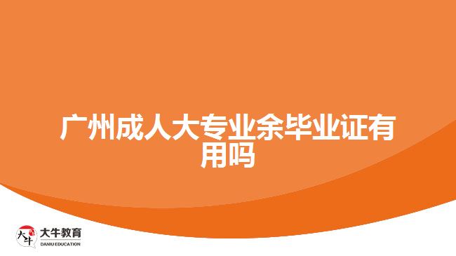 广州成人大专业余毕业证有用吗
