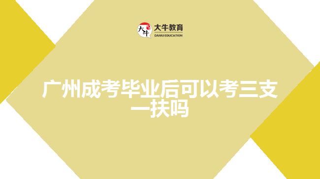 广州成考毕业后可以考三支一扶吗