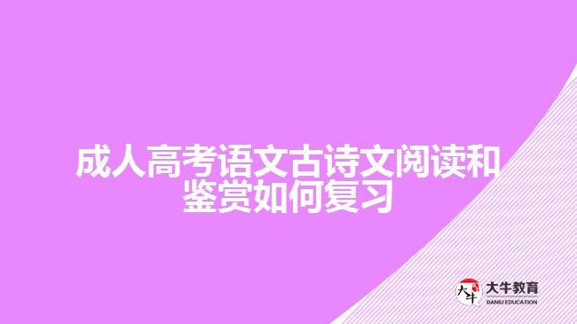 成考语文古诗文阅读和鉴赏如何复习