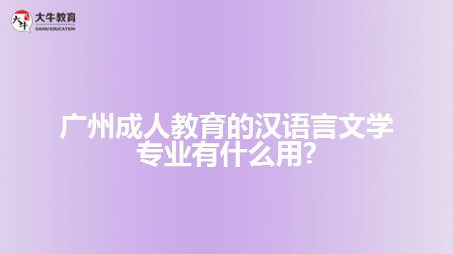 广州成人教育的汉语言文学专业有什么用?