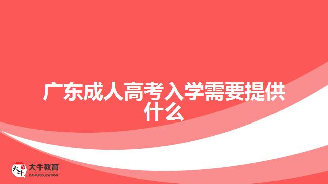 广东成人高考入学需要提供什么