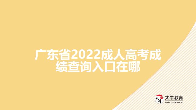 广东省2022成人高考成绩查询入口在哪