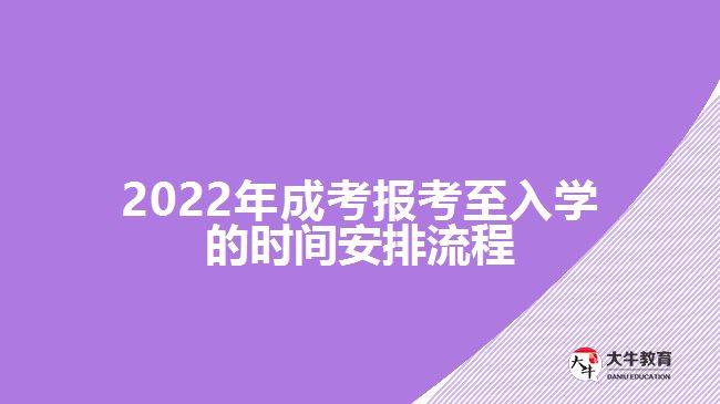 2022年成考报考至入学的时间安排流程