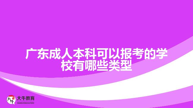 成人本科可以报考的学校有哪些类型