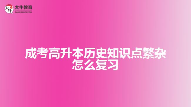 成考高升本历史知识点繁杂怎么复习