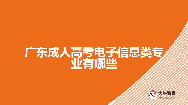 广东成人高考电子信息类专业有哪些