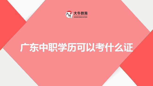 广东中职学历可以考什么证