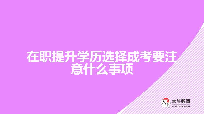 提升学历选择成考要注意什么事项