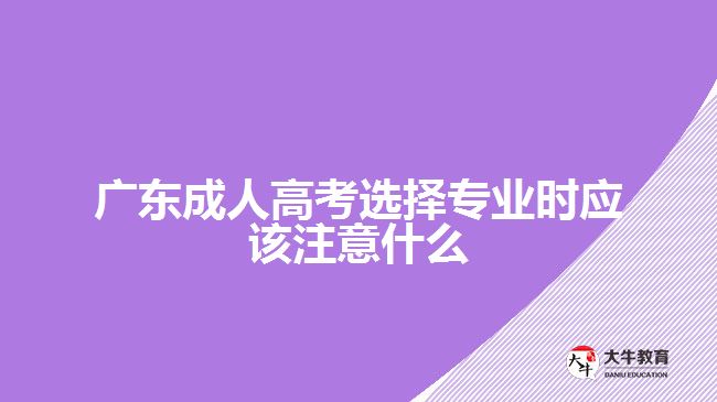广东成人高考选择专业时应该注意什么