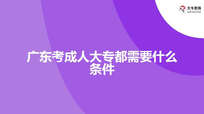 广东考成人大专都需要什么条件