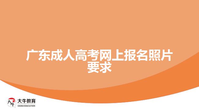 广东成人高考网上报名照片要求