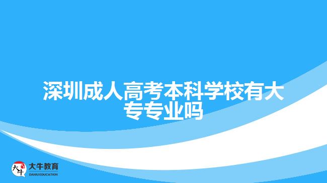 深圳成人高考本科学校有大专专业吗